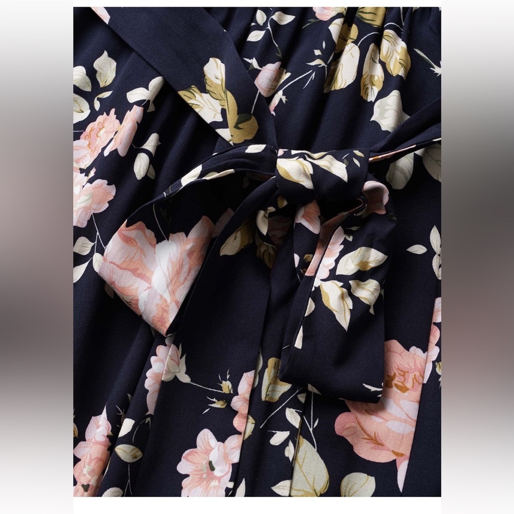BloomChic Floral Wrap Elastic Waist Belted Sleeveless Dress - Picture 5 of 7